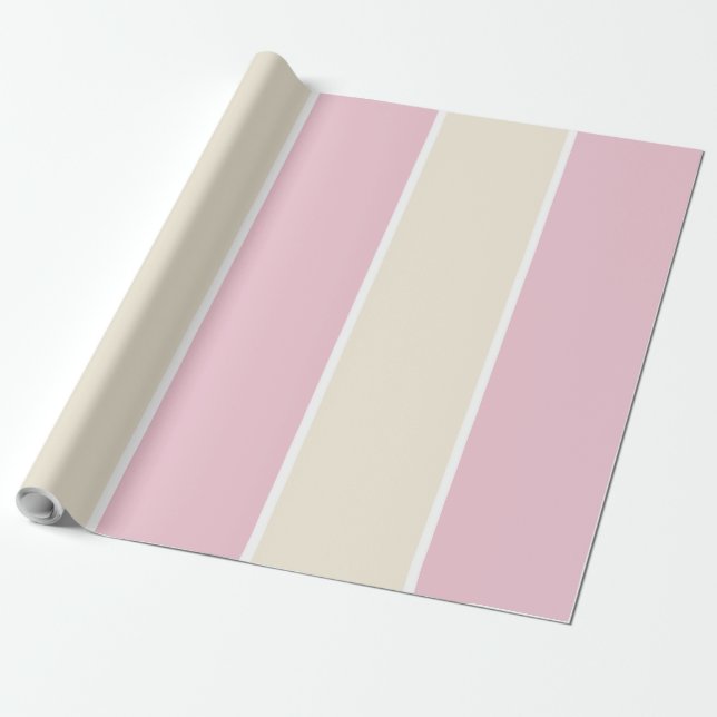 Papel De Regalo Soft Color Vertical Stripe Pattern Design (Desenrollado)