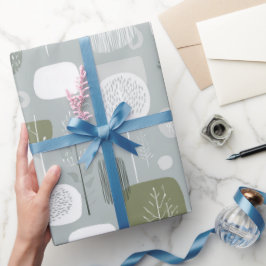 Papel De Regalo Soft Grey Sage Balance Abstract Pattern