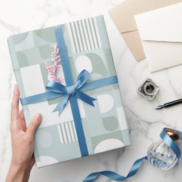 Papel De Regalo Soft Grey Sage Balance Abstract Pattern