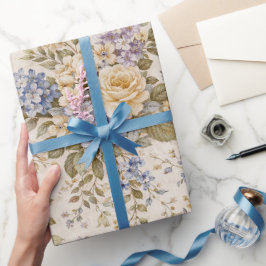 Papel De Regalo Soft Ivory Garden Bloom