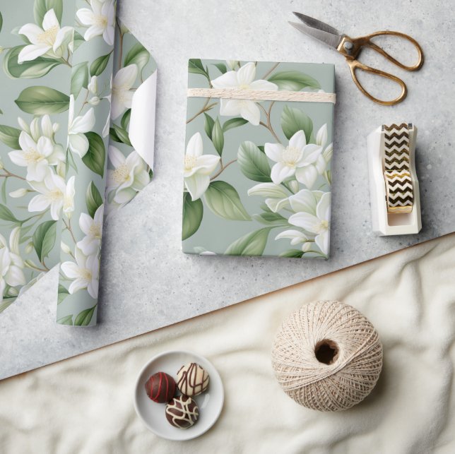Papel De Regalo Soft Jasmine Floral Elegance (Artesanía)