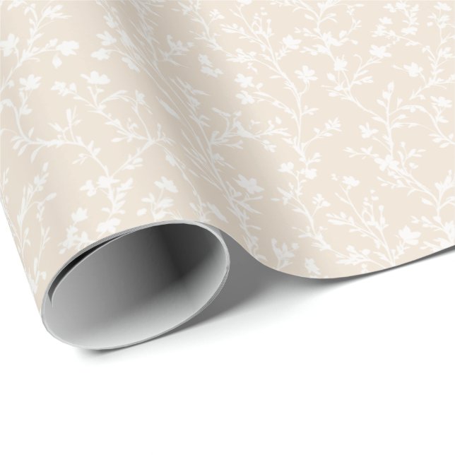 Papel De Regalo Soft Meadow Neutral - Lino Suave (Esquina del rollo)
