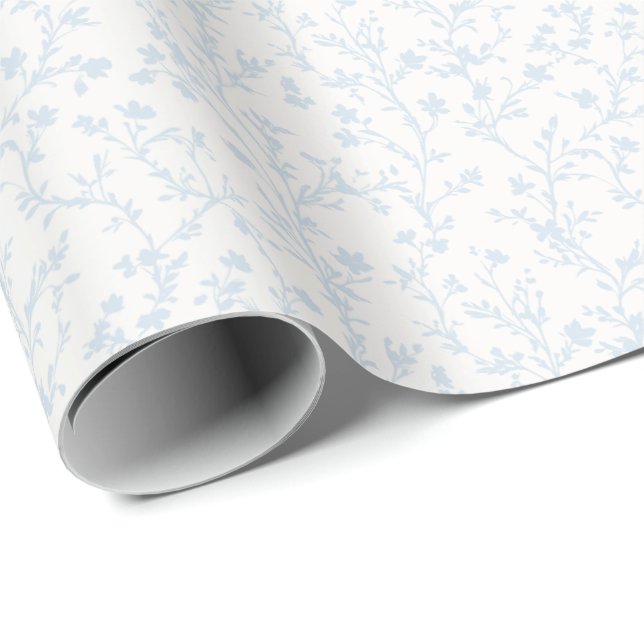 Papel De Regalo Soft Meadow Powder Blue - Neutral (Esquina del rollo)
