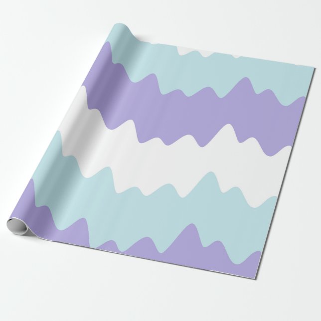Papel De Regalo Soft Pastel Wavy Stripes (Desenrollado)