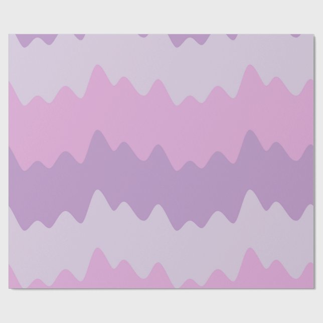 Papel De Regalo Soft Pastel Wavy Stripes Wrapping Paper (Superficie plana)