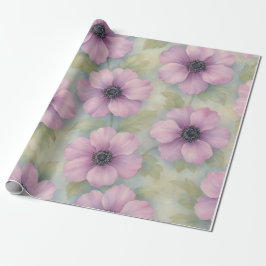 Papel De Regalo Soft Pink Botanical Floral Wrapping Paper