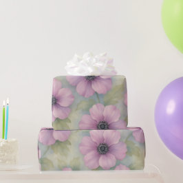Papel De Regalo Soft Pink Botanical Floral Wrapping Paper