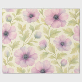 Papel De Regalo Soft Pink Floral Wrapping Paper