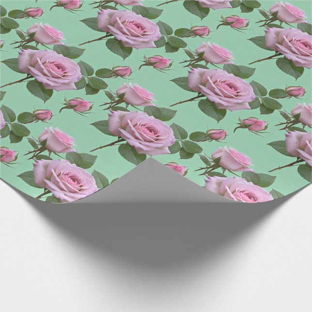 Papel De Regalo Soft Pink Roses With Subtle Lavender Highlights  (Esquina)