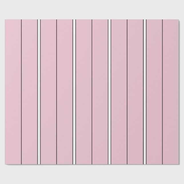 Papel De Regalo Soft Pink Vertical Stripe Pattern Minimal (Superficie plana)