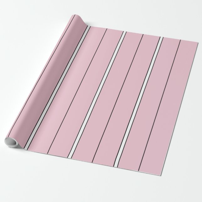 Papel De Regalo Soft Pink Vertical Stripe Pattern Minimal (Desenrollado)