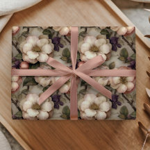 Soft Vintage Cream Floral Garden Pattern Romantic 