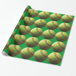 Papel De Regalo Softball amarillo