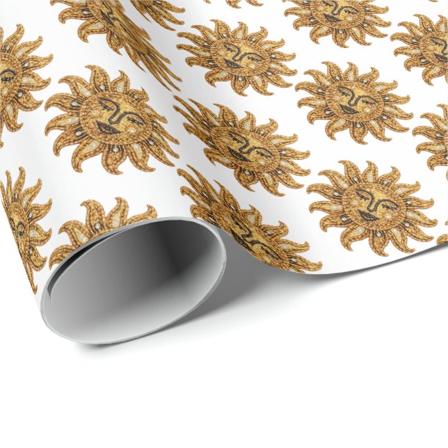 Papel De Regalo Sol Bordado (Esquina del rollo)