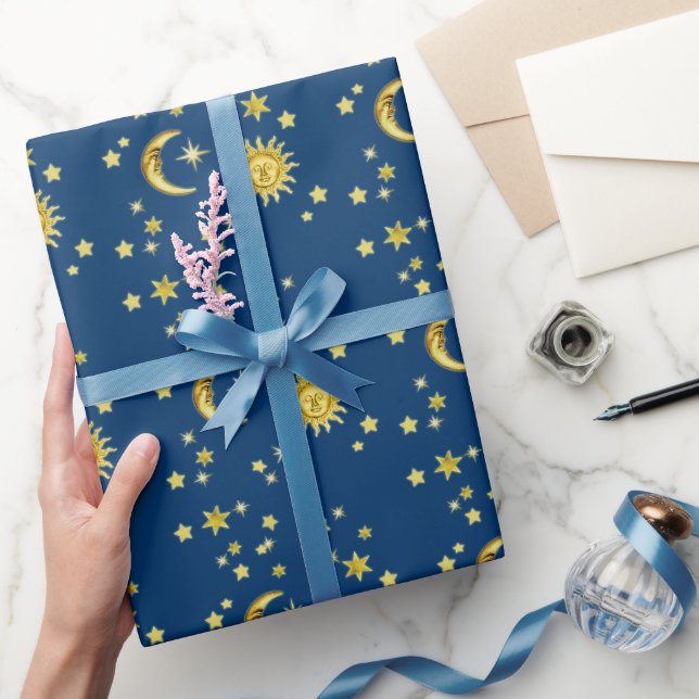 Papel De Regalo Sol, luna y estrellas (Regalar)