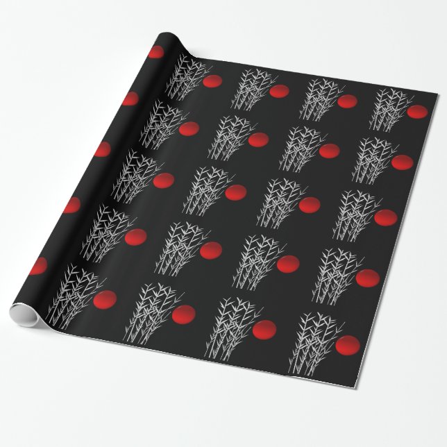 Papel De Regalo Sol rojo blanco zen (Desenrollado)
