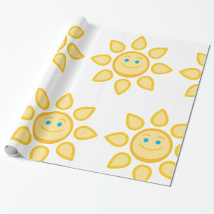 Papel De Regalo Sol Sonriente Feliz Luz del Sol