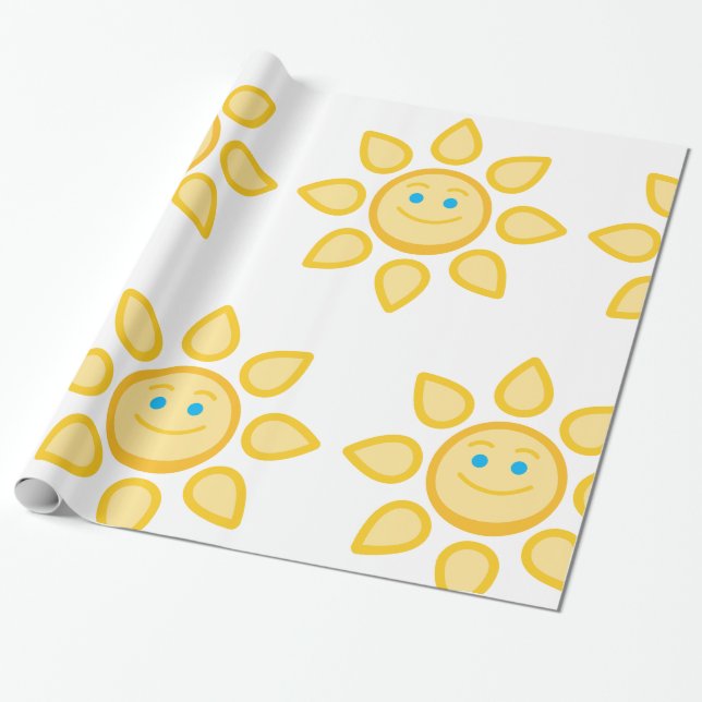 Papel De Regalo Sol sonriente Feliz Sunshine (Desenrollado)