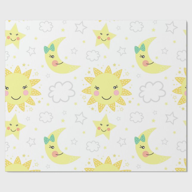 papel de regalo sol y luna (Superficie plana)
