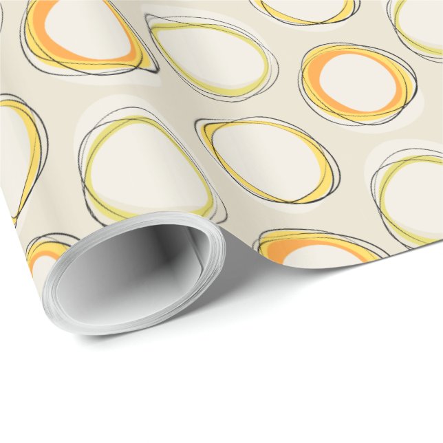 Papel De Regalo Solar Eclipse Mid-Century Modern - Black lines (Esquina del rollo)