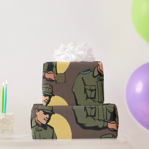 Papel De Regalo Soldado del Ejército Retro