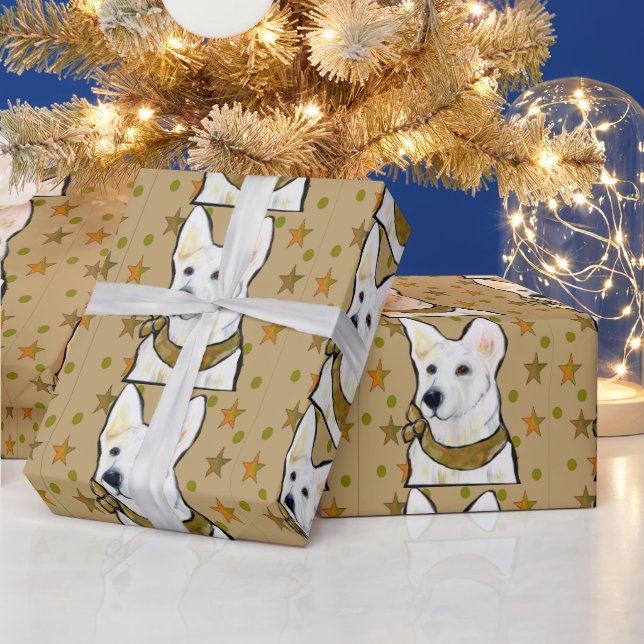 Papel De Regalo Soldado Pastor Alemán Blanco (Vacaciones)