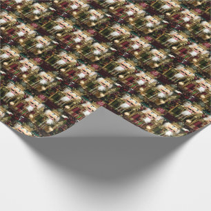 Papel De Regalo Soldados Cascanueces Dorados Navidad