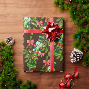 Papel De Regalo Soldados Cascanueces y Muérdago