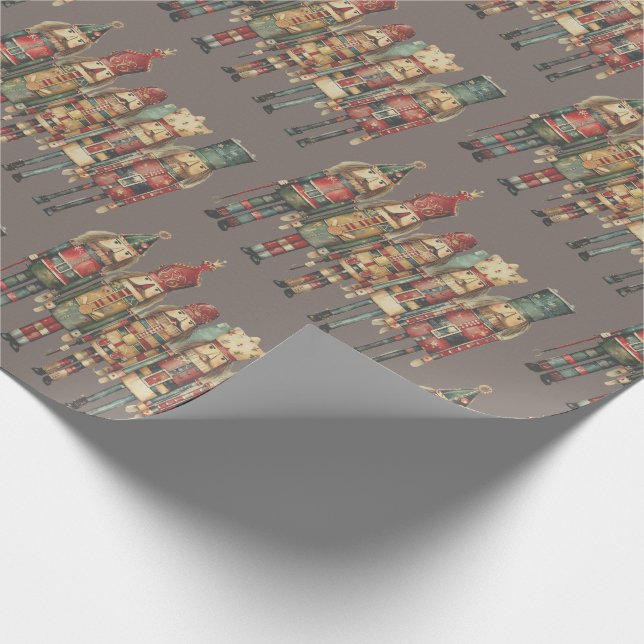 Papel De Regalo Soldados cazadores de nueces tradicionales Taupe B (Esquina)