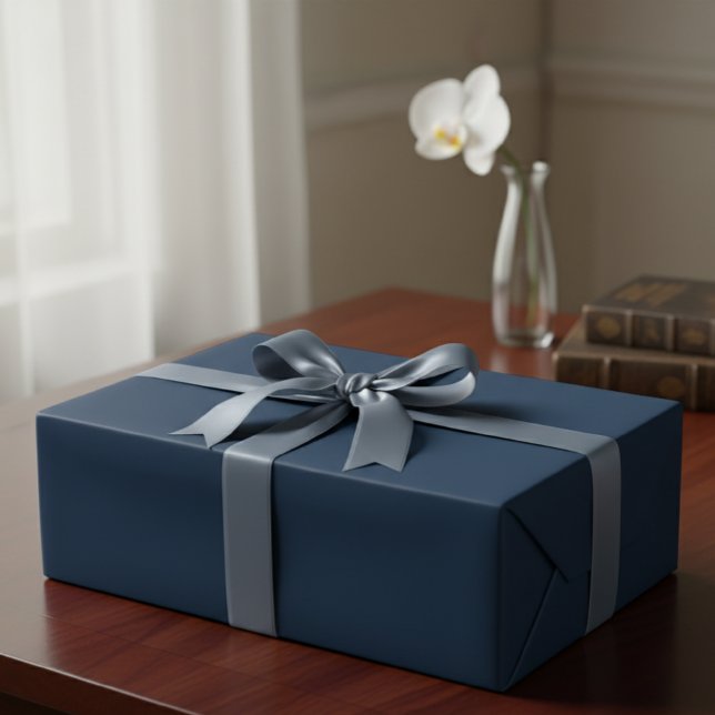 Papel De Regalo Solid Navy Blue Matte Gift Wrap Paper (Subido por el creador)