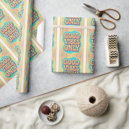 Papel De Regalo Sólo buenas vibras estilo retro groovy