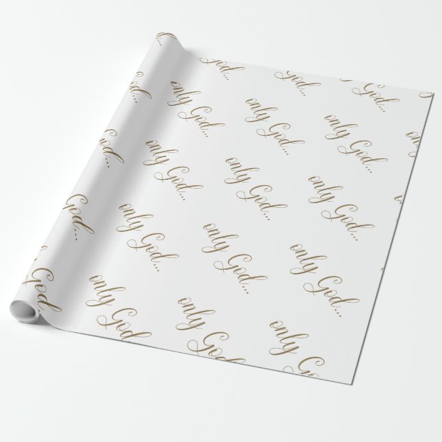 Papel De Regalo "Sólo Dios". Blanco del texto dorado (Desenrollado)
