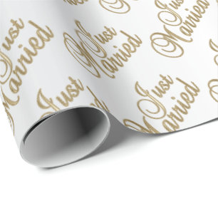 Papel De Regalo Solo guión de oro casado   BODA