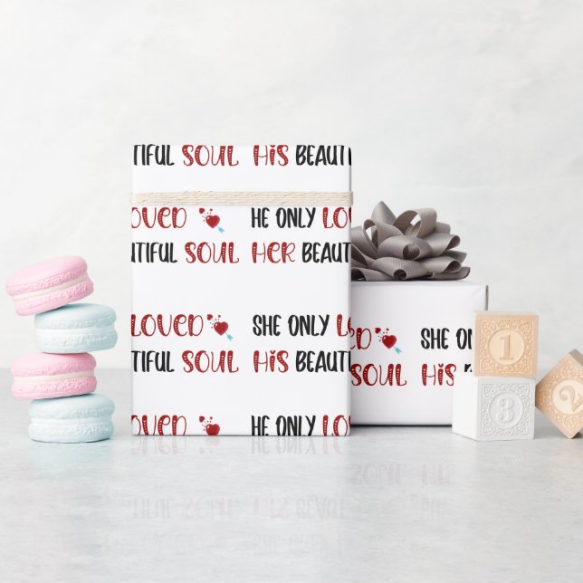 Papel De Regalo Sólo Le Amaba Su Amado Soul Blanco. (Baby Shower)