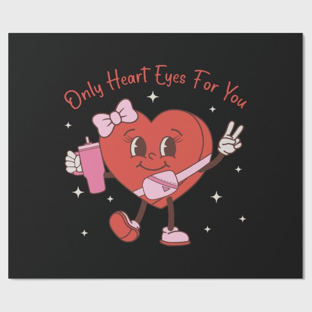 Papel De Regalo Solo Ojos de Corazón Para Ti (Superficie plana)