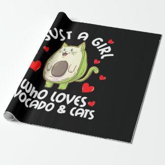Papel De Regalo Solo Un Chica Que Ama El Aguacate Y Los Gatos
