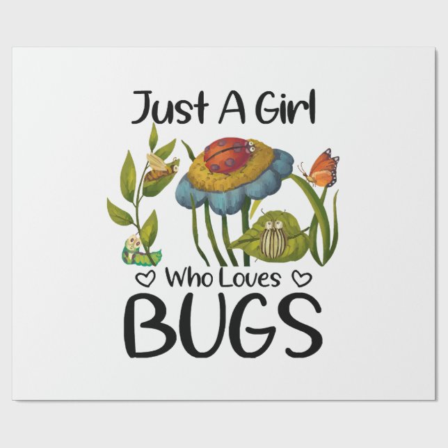 Papel De Regalo Sólo un chica que ama los bugs (Superficie plana)