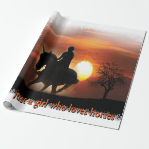 Papel De Regalo solo un chica que ama los caballos