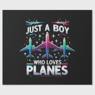 Papel De Regalo Solo un chico que ama los aviones