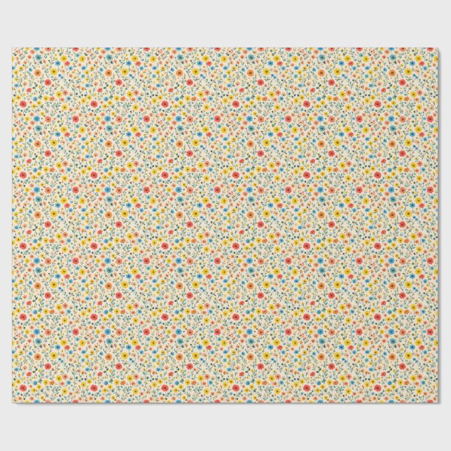 Papel De Regalo Sólo un montón de flores felices (Superficie plana)