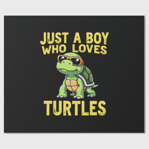 Papel De Regalo Sólo un niño que ama las tortugas Niños niño (3)