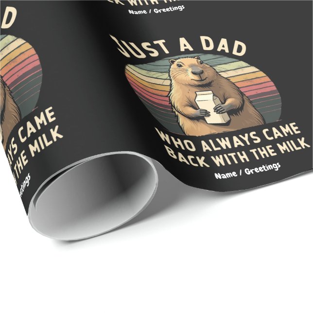 Papel De Regalo Solo Un Papá Que Siempre Regresó Con La Leche (Esquina del rollo)