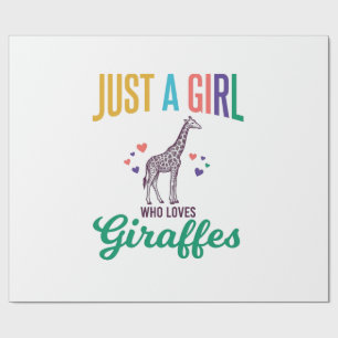 Papel De Regalo Solo una chica que ama las jirafas Diseño vectoria