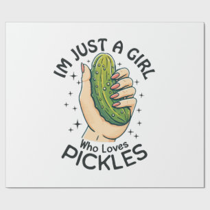 Papel De Regalo Sólo Una Chica Que Ama Los Pepinillos - Divertido 