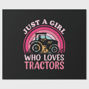 Papel De Regalo Sólo Una Chica Que Ama Los Tractores