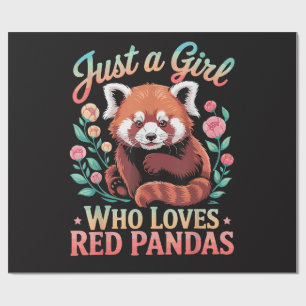 Papel De Regalo Sólo una chica que ama pandas rojos