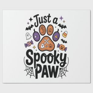 Papel De Regalo Solo una pata espeluznante PNG, Halloween de perro
