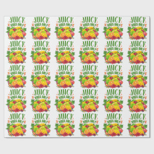 Papel De Regalo Sólo Vibraciones Jugosas: Frutas Frescas y Vida Sa