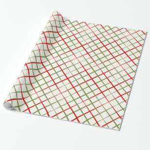 Papel De Regalo Sombra roja y verde en crema