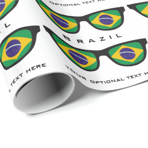 Papel De Regalo Sombras brasileñas personalizado texto y ajuste de